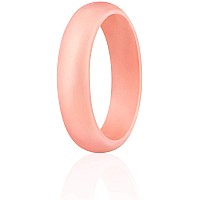 Thunderfit Womens Silicone Wedding Ring Rubber Wedding Band 55Mm Wide 2Mm Thick Rose Gold Size 758 182Mm