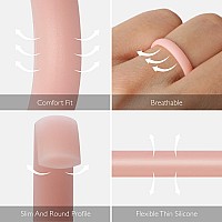 Thunderfit Super Thin Stackable Silicone Rings Wedding Bands 1 Ring Silver 354 149Mm