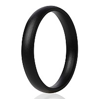 Thunderfit Super Thin Stackable Silicone Rings Wedding Bands 1 Ring Black 556 165Mm