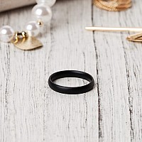 Thunderfit Super Thin Stackable Silicone Rings Wedding Bands 1 Ring Black 556 165Mm