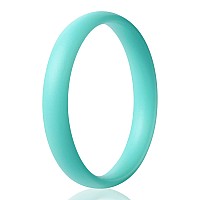 Thunderfit Super Thin Stackable Silicone Rings Wedding Bands 1 Ring Teal 10511 206Mm