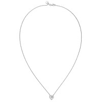 Pavoi 14K Gold Plated Post Faux Diamond Heart Shape Pendant Halo Necklace In White Gold