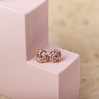 Pavoi 14K Gold Plated Sterling Silver Post Cubic Zirconia Love Knot Stud Earrings 14K Gold Plated In Rose Gold