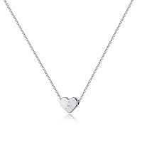 Turandoss A Initial Necklace For Teen Girls Heart Letter Necklace For Women Girls Dainty White Gold Initial Necklace For Women