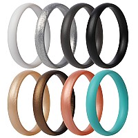 Thunderfit Super Thin Stackable Silicone Rings Wedding Bands 8 Rings 10511 206Mm