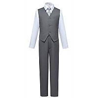 Boys Suits Size 10 Toddler Wedding Outfit Boy Ring Bearer Dress Clothes Vest And Pants Set Gray