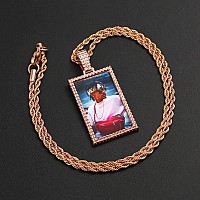 Yimeraire Hip Hop Memory Pendant With Picture For Men Women Personalized Photo Necklace Customized Picture Pendant Necklace With