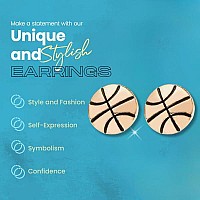 Basketball Earrings Rose Gold Stud Basketball Jewelry Ideal Basketball Gifts For Women Teen And Girl Players And Fans