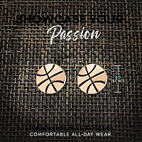 Basketball Earrings Rose Gold Stud Basketball Jewelry Ideal Basketball Gifts For Women Teen And Girl Players And Fans