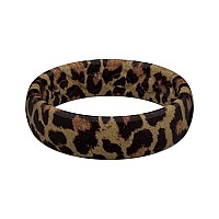 Groove Life Aspire Leopard Silicone Ring Breathable Rubber Wedding Rings For Women Lifetime Coverage Unique Design Comfort Fi