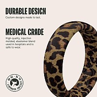 Groove Life Aspire Leopard Silicone Ring Breathable Rubber Wedding Rings For Women Lifetime Coverage Unique Design Comfort Fi