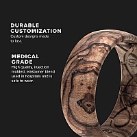 Groove Life Nomad Burled Walnut Silicone Ring Breathable Rubber Wedding Rings For Men Lifetime Coverage Unique Design Comfort