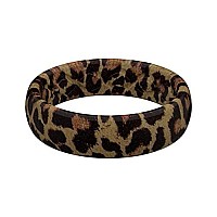 Groove Life Aspire Leopard Silicone Ring Breathable Rubber Wedding Rings For Women Lifetime Coverage Unique Design Comfort Fi