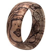 Groove Life Nomad Burled Walnut Silicone Ring Breathable Rubber Wedding Rings For Men Lifetime Coverage Unique Design Comfort