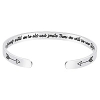 Fesciory Inspirational Bracelets For Womenstainless Steel Engraved Personalized Positive Mantra Quote Keep Going Cuff Bangle Co