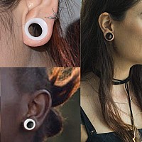 Stuppendux 3 Pairs Black White Transparent Soft Silicone Flexible Ear Skin Tunnels Plugs Expanders Gauges Hollow Body Piercing 2