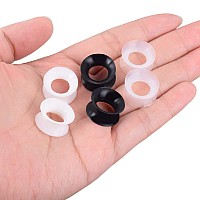 Stuppendux 3 Pairs Black White Transparent Soft Silicone Flexible Ear Skin Tunnels Plugs Expanders Gauges Hollow Body Piercing 2