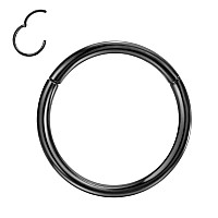 Fansing G23 Titanium Nose Hoop 20G Cartilage Earring Hoop Black Nose Ring 9Mm Nose Rings 20 Gauge Helix Hoop Earring Forward Hel