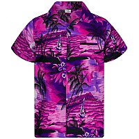 King Kameha Funky Hawaiian Shirt Shortsleeve Surf Pink Purple 6Xl