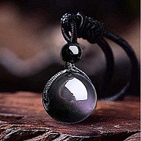 Black Obsidian Necklace Obsidian Pendant Obsidian Necklace For Woman Rainbow Obsidian Stone Black Obsidian Pendant