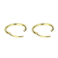 Gold Plated Hoop Earrings For Women Cartilage Earring Hoop Helix Piercing Jewelry Earlobe Earrings Small Hoop Earrings 8Mm Earri