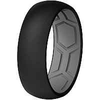 Thunderfit Men Breathable Air Grooves Silicone Wedding Ring Wedding Bands 78Mm Wide 18Mm Thick Blackgrey Size 11 2060Mm