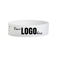 Wristco White Custom Imprint Wristbands 3000 Count Tyvek Aa X 10A Add Any Text Logo And Image Receive Printed Wrist Band Br