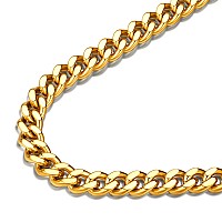 Findchic Rapper Chain Mens Curb Chain Necklace 18K Gold Plated Thick 7Mm Heavy Cuban Link Chains For Men Women 20 Replacement