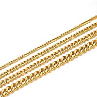 Findchic Gold Necklace For Choker Curb Chain Necklace For Menwomen 18K Gold Plated Hip Hop Rapper 5Mm 16Inch Link Chains With G