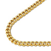 Findchic Gold Cuban Link Curb Chain Necklace For Men 18K Gold Plated Chain For Women 18 5Mm Hip Hop Rapper Link