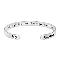 Sympathy Gift For Loss Of Grandma Memorial Jewelry Women Remembrance Bracelet Secret Message Condolence Gift See You In Heaven