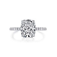 Bodream Cushion Cut 3Ct Cubic Zirconia Cz Platinum Plated Sterling Silver Engagement Rings Women 65