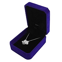 Lamqee Necklace Pendant Box Velvet Jewelry Storage Display Case Gift Boxes For Wedding Romantic Proposal Engagement Birthday Ann