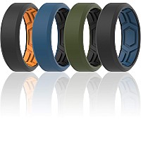 Thunderfit Men Breathable Air Grooves Silicone Wedding Ring Wedding Bands 4 Rings 13514 23Mm