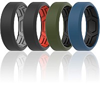 Thunderfit Men Breathable Air Grooves Silicone Wedding Ring Wedding Bands 4 Rings 12513 222Mm