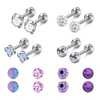 Mayhoop 16G Cartilage Earring Stud Hoop Tragus Stud Earring Cartilage Piercing Jewelry Forward Helix Earrings Hoop Rook Daith Co