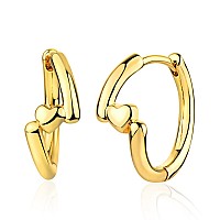 Mevecco Gold Huggie Earrings Cute 18K Gold Plated Tiny Heart Hoop Earrings For Women Jewelry Gift