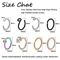 20G Silver Surgical Steel Nose Screw Nose Stud Nose Rings Hoops Nose Hoop For Women Men