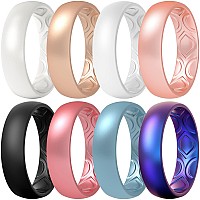 Thunderfit Women Breathable Air Grooves Silicone Wedding Ring Wedding Bands Promise Rings 55Mm 8 Rings 11512 213Mm