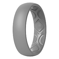 Thunderfit Women Breathable Air Grooves Silicone Wedding Ring Wedding Bands Promise Rings 55Mm 1 Ring Grey 657 173Mm