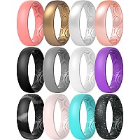 Thunderfit Women Breathable Air Grooves Silicone Wedding Ring Wedding Bands Promise Rings 55Mm 12 Rings 758 182Mm