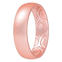 Thunderfit Women Breathable Air Grooves Silicone Wedding Ring Wedding Bands Promise Rings 55Mm 1 Ring Rose Gold 9510 19