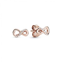 Pandora Sparkling Infinity Stud Earrings Great Gift For Her Stunning Womens Earrings 14K Rose Gold Cubic Zirconia No G