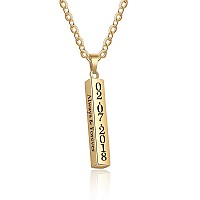 Love Jewelry Personalized Couple Stainless Steel Necklace Engraved Initial Name Vertical Bar Pendant Necklace Gifts For Boyfrien