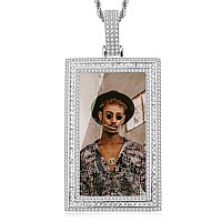 Yimeraire Picture Necklace Personalized Custom Photo Necklace Hip Hop Picture Pendant For Men Women Rectangle Photo Memory Penda