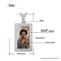 Yimeraire Picture Necklace Personalized Custom Photo Necklace Hip Hop Picture Pendant For Men Women Rectangle Photo Memory Penda