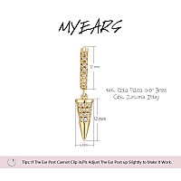 Myears Women Spike Earrings Gold Huggie Hoop Cone Diamond Cubic Zirconia Dangle Drop 14K Gold Filled Small Boho Beach Simple Del