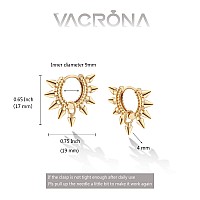 Vacrona Gold Hoop Earrings Huggie Earrings For Women 14K Gold Plated Small Spike Huggie Hoop Earrings