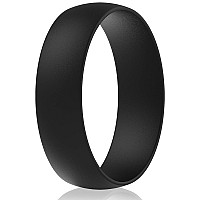 Thunderfit Silicone Wedding Rings For Men Women 63Mm Wide 165Mm Thick Black 9510 2020Mm