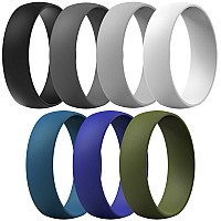 Thunderfit Silicone Wedding Rings For Men Women 63Mm Wide 165Mm Thick Dark Grey Light Grey White Black Dark Teal D